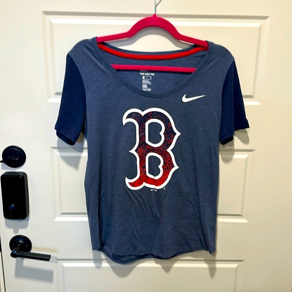 Nike Tops - Nike Boston Red Sox Dri Fit T Shirt Size Small MLB Performance Baseball Blue Red